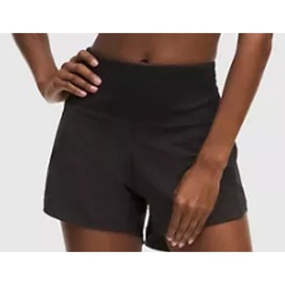 Lululemon Speed Up MR Brief Lined Running 4" Shorts Black LW7AVBT Womens 8 - Picture 1 of 10